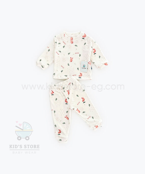 بيجامة مطبوع ارنب منقط كيدز ستور